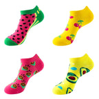 Avocado Cotton Boat Socks – Funny Fruit Pattern for Men and Women