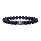 Lava Stone and Wood Bead Bracelet – 8mm Tibetan Buddha Jewelry for Men and Women