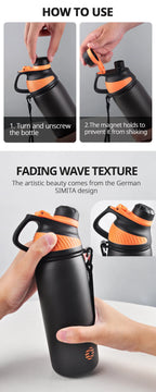 Stainless Steel Vacuum Flask – Magnetic Lid Thermal Mug for Outdoor Sports