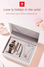 OLEVS Quartz Wristwatch – Leather Strap for Business Casual Wear