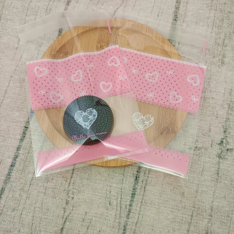 Self-Adhesive Bow-Knot Cookie Bags – 10x10cm Plastic Packaging for Parties