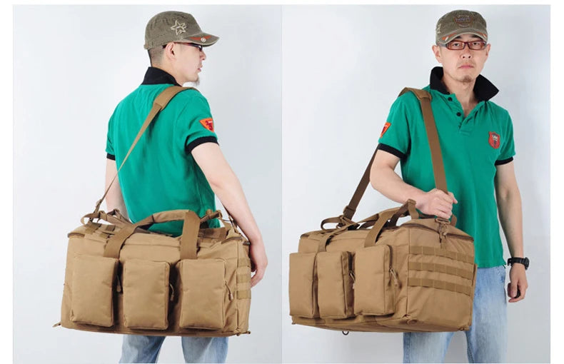 55L Tactical Duffel Backpack – Large Men's Bag for Hiking Travel and Gym