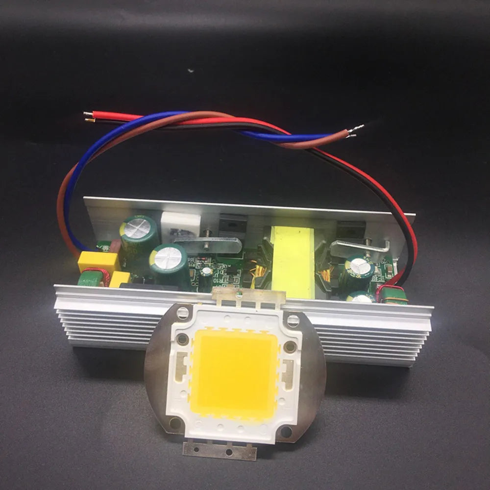 100W High Power LED Chip Kit – Cooling Heatsink and Driver for DIY Lighting