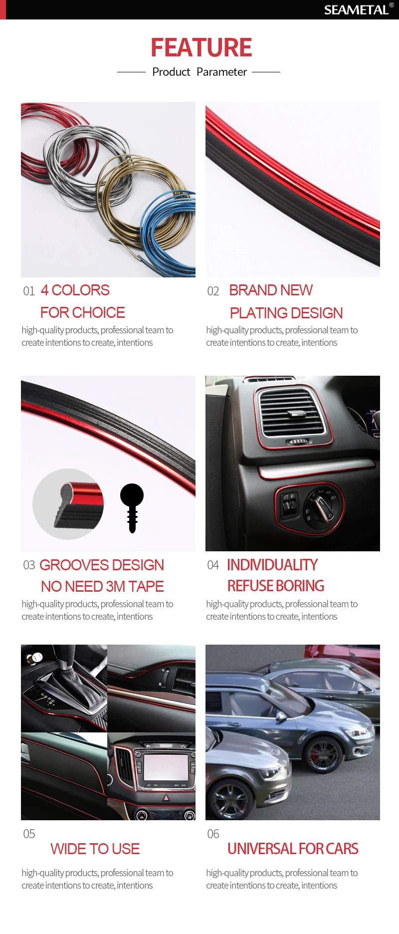 Flexible Car Interior Trim – 5m Decorative Molding for Dashboard Styling