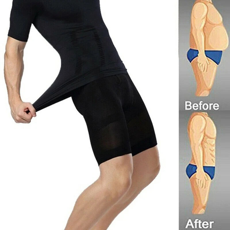Compression Waist Trainer Shorts – Slimming Body Shaper for Men