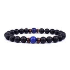 Lava Stone and Wood Bead Bracelet – 8mm Tibetan Buddha Jewelry for Men and Women