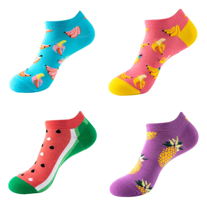 Avocado Cotton Boat Socks – Funny Fruit Pattern for Men and Women