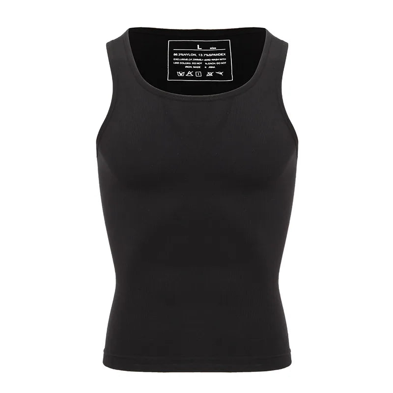 Compression Tank Top – Abdomen Slimming Body Shaper for Gynecomastia Support