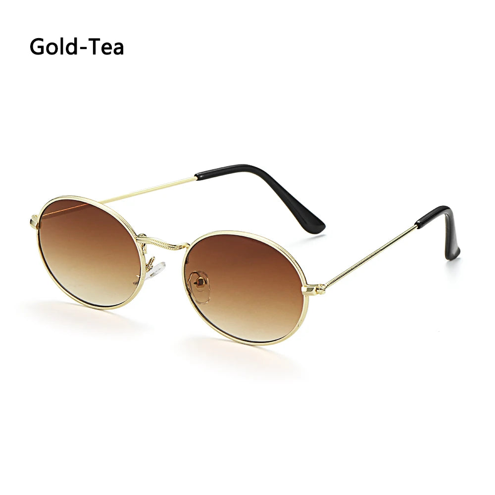 Retro Small Oval Sunglasses – UV400 Gradient Mirror Shades for Festival Wear