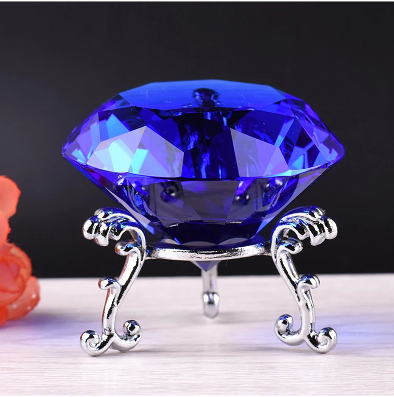 Clear Crystal Diamond Ornament – Glass Home Decor for Wedding and Gifts