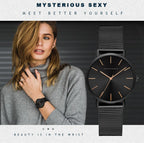 Rose Gold Stainless Steel Watch – Japan Quartz Waterproof for Ladies