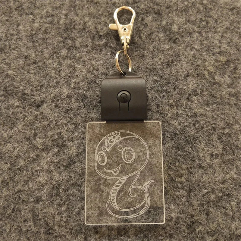 Acrylic LED Keychain – RGB Light Up Key Pendant for DIY Wedding Decor Gifts