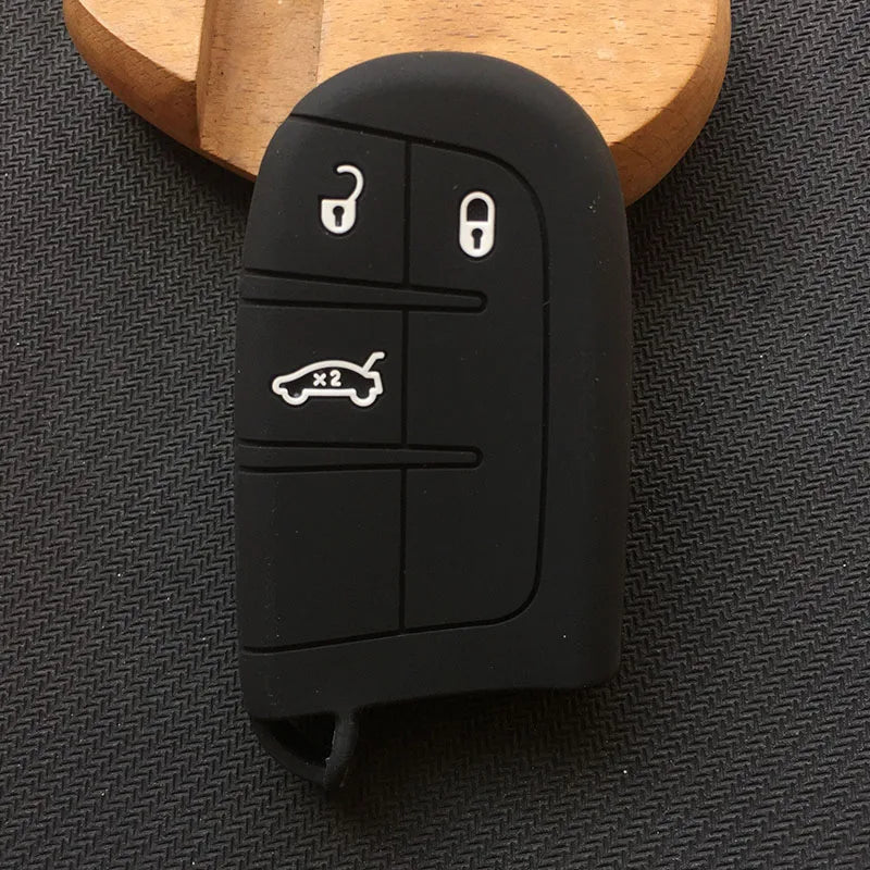 Silicone Car Key Case – Protective Fob Cover for Jeep and Chrysler Vehicles