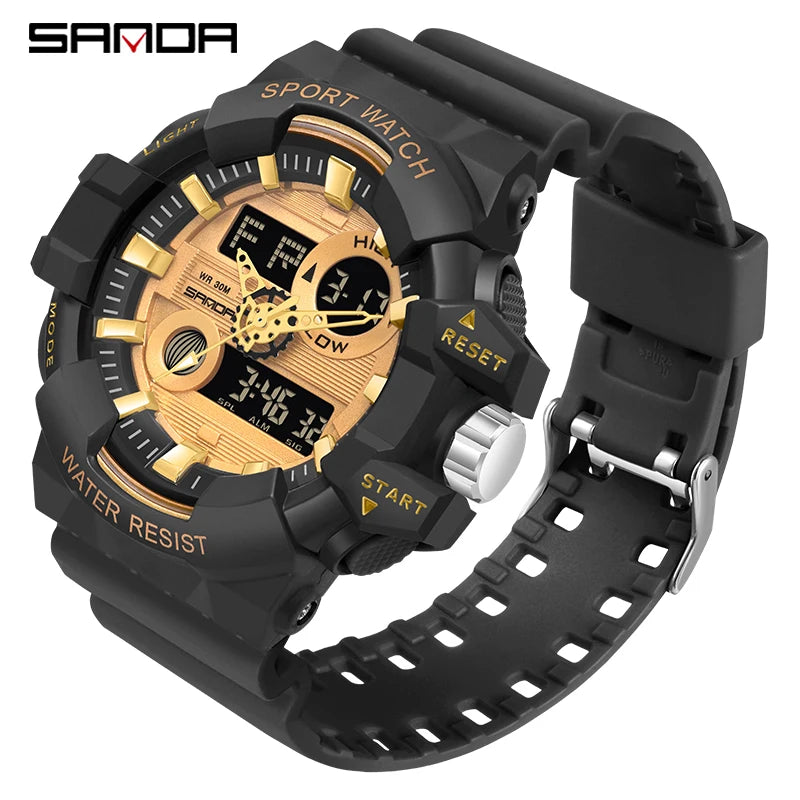 Digital Sports Watch – Waterproof LED Military Timepiece for Outdoor Men
