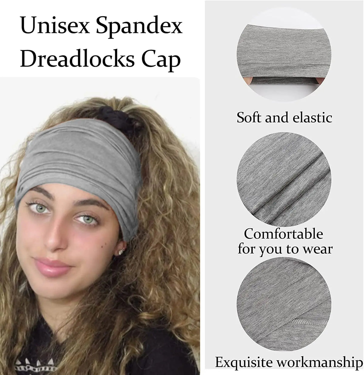 Spandex Dreadlock Tube Cap – Elastic Satin Hair Wrap for Sleeping