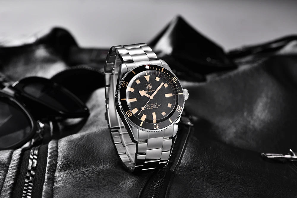 Automatic Mechanical Wristwatch – Stainless Steel for Business Men