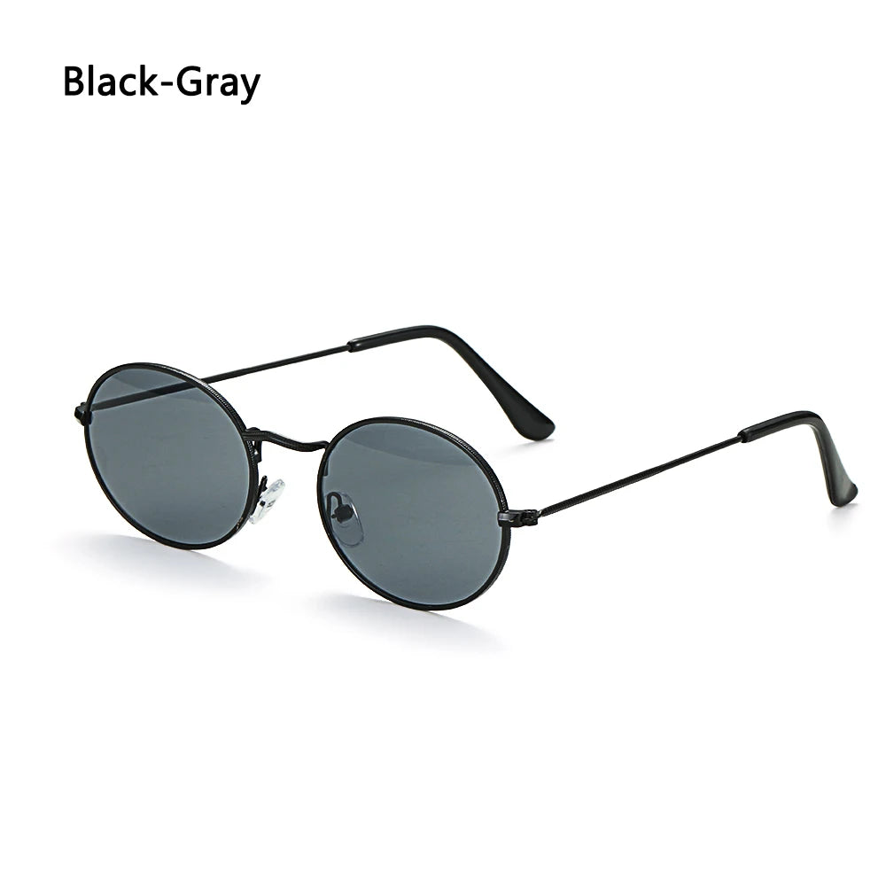 Retro Small Oval Sunglasses – UV400 Gradient Mirror Shades for Festival Wear