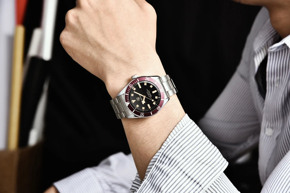 Automatic Mechanical Wristwatch – Stainless Steel for Business Men