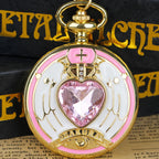 Red Sakura Pocket Watch – Vintage Anime Cosplay Accessory for Women