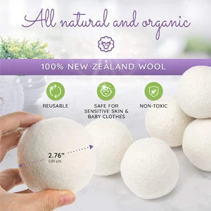 Wool Dryer Balls – 7cm Natural Fabric Softener for Laundry Washing