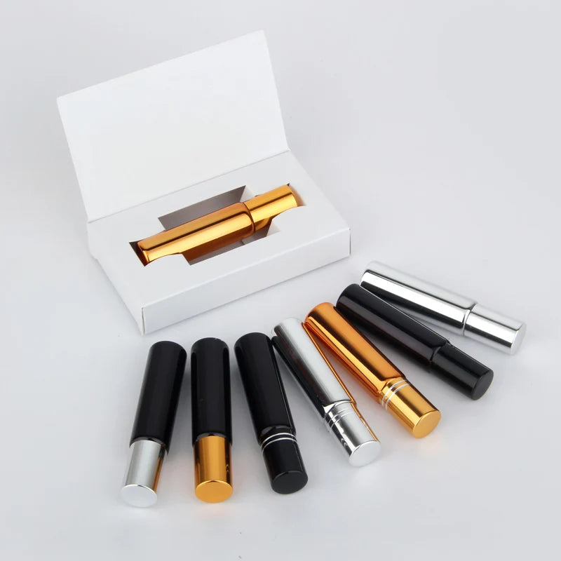 10ml Glass Roller Bottles – Stainless Steel Essential Oil Vials for Travel