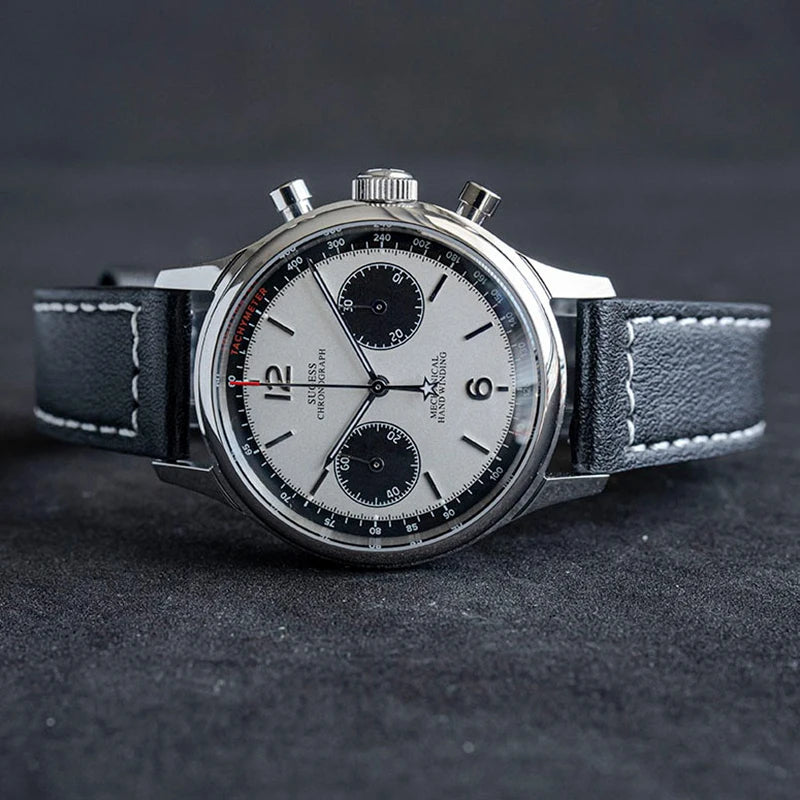 Sugess 1963 Mechanical Chronograph Watch – Sapphire Pilot Style for Men