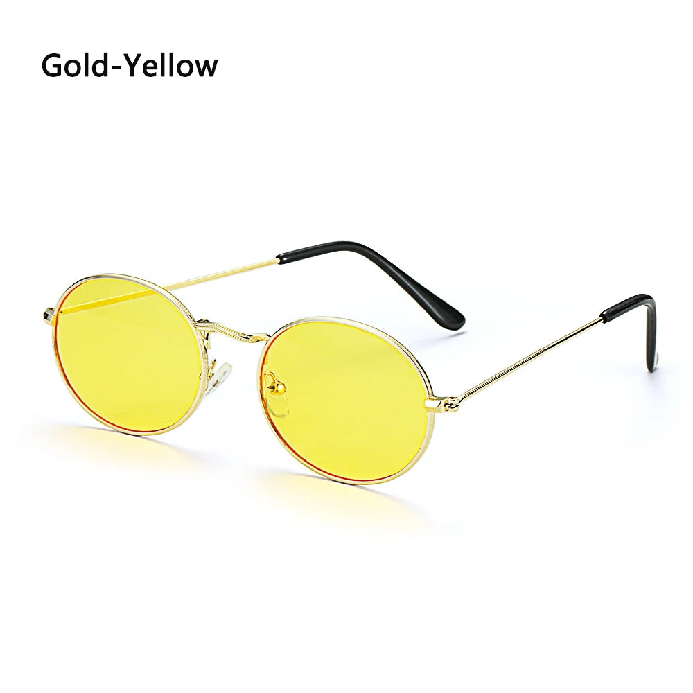 Retro Small Oval Sunglasses – UV400 Gradient Mirror Shades for Festival Wear