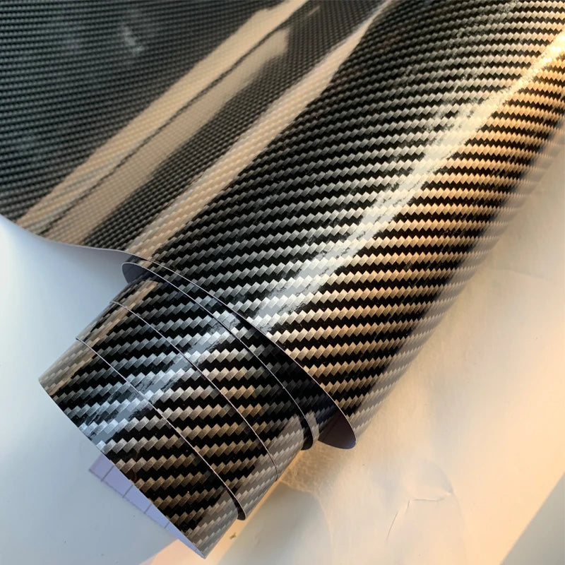 Glossy Carbon Fiber Vinyl Wrap – Adhesive Film for Car and Motorcycle Styling