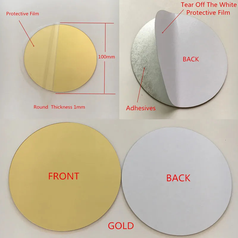 Round Acrylic Mirror Wall Stickers – 100mm Decorative Adhesive Home Decor