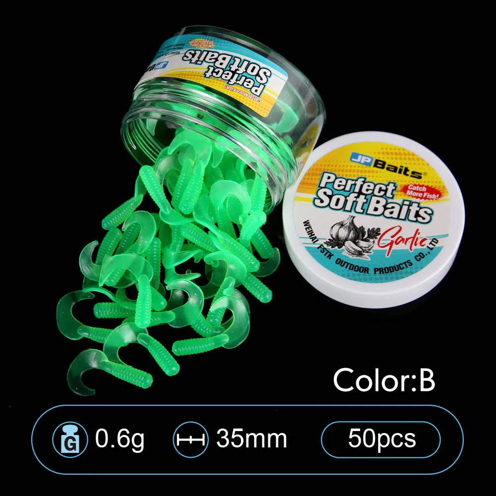 Luminous Rubber Worm Baits – 35mm Soft Swimbait for Freshwater Bass Fishing