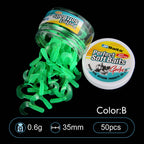 Luminous Rubber Worm Baits – 35mm Soft Swimbait for Freshwater Bass Fishing