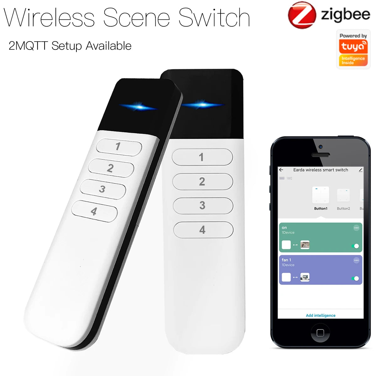 Tuya ZigBee Smart Scene Switch – 4-Key Wireless Remote for Home Automation