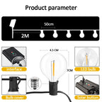 G40 Solar LED String Lights – Weatherproof Shatterproof Decor for Patio