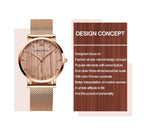 Rose Gold Stainless Steel Watch – Japan Quartz Waterproof for Ladies