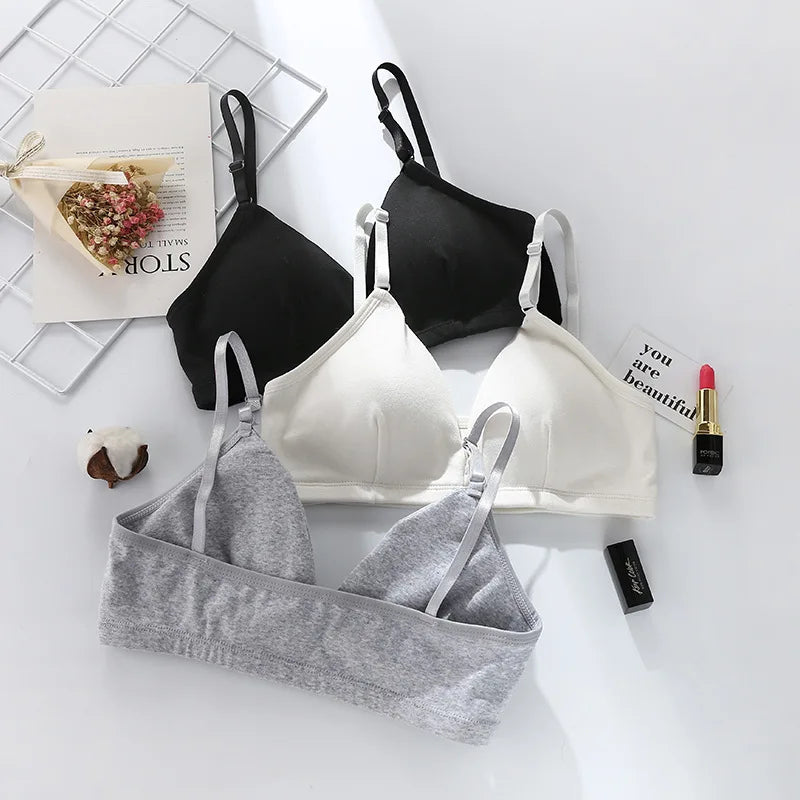 Seamless Cotton Push Up Bra – Wireless V-Neck Comfort Lingerie for Women