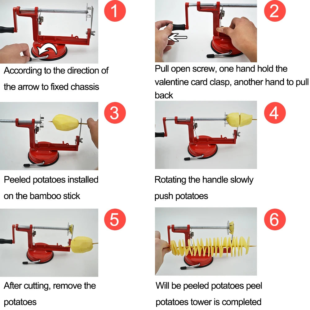 Stainless Steel Spiralizer – Vegetable and Potato Slicer for Kitchen Cooking