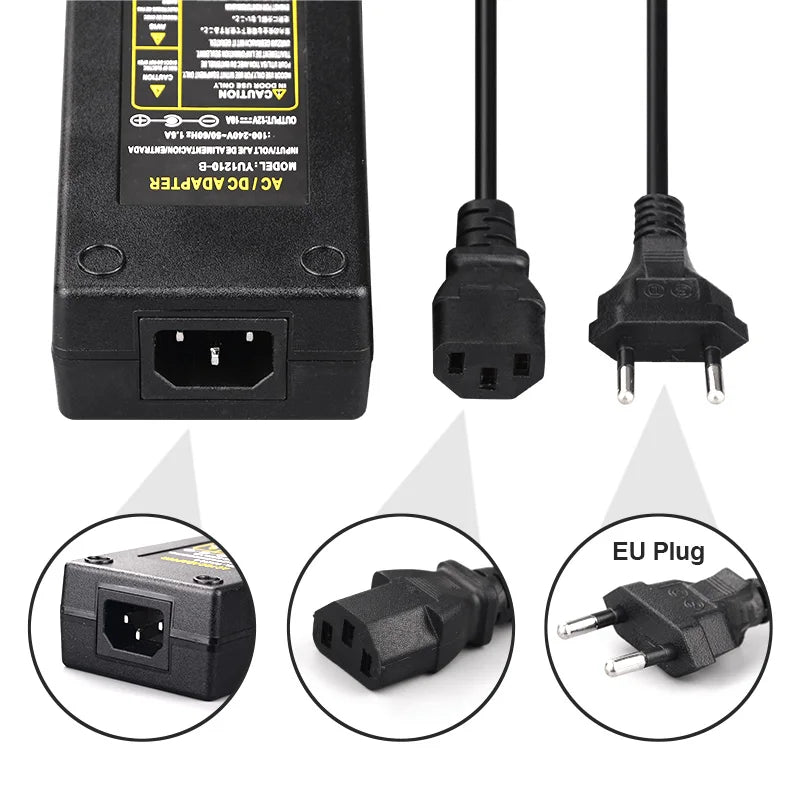 Universal LED Power Supply Adapter – Multi-Voltage Transformer for CCTV