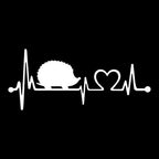 Hedgehog Heartbeat Vinyl Decal – Waterproof Sticker for Cars and Laptops