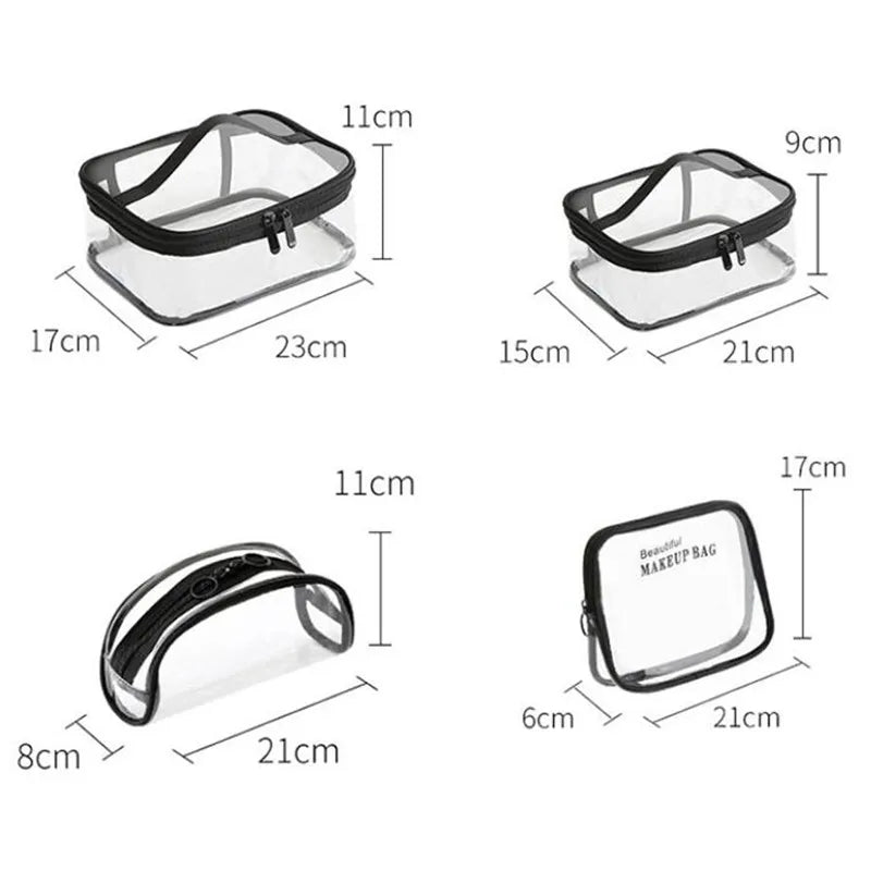 Transparent PVC Cosmetic Bag – Waterproof Makeup Organizer for Travel Toiletries