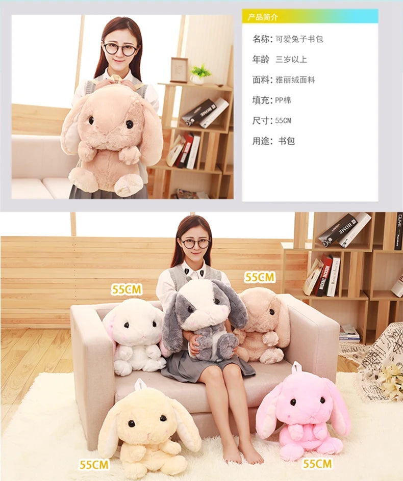Plush Rabbit Crossbody Bag – Cute Kawaii Animal Shoulder Purse for Girls