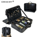 Large PU Leather Makeup Case – Professional Storage for Travel and Cosmetics
