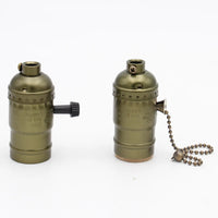 Vintage E26 E27 Lamp Socket – Pull Chain and Knob Switch for Lighting Fixtures