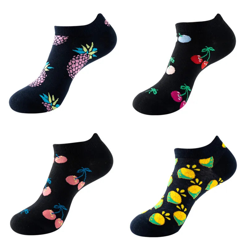 Avocado Cotton Boat Socks – Funny Fruit Pattern for Men and Women