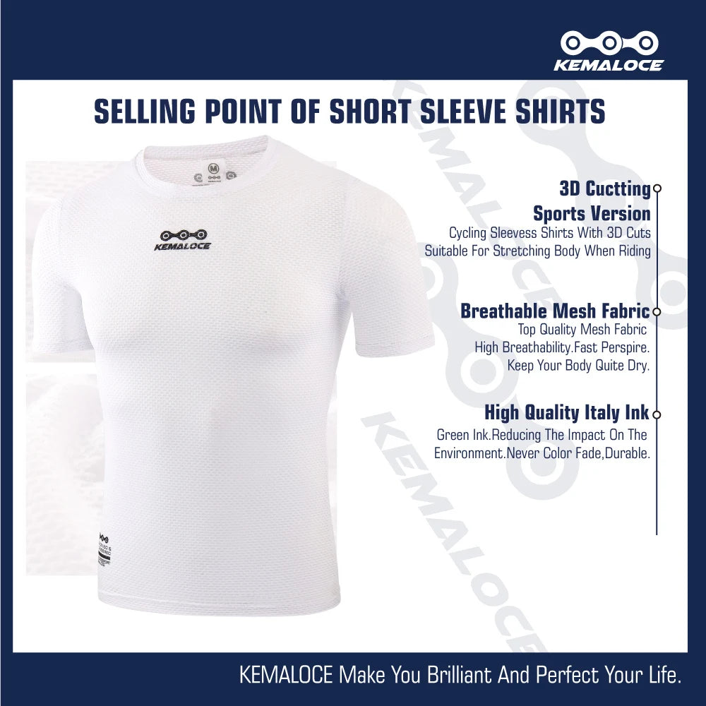 Breathable Mesh Cycling Base Layer – Short Sleeve Undershirt for MTB Biking