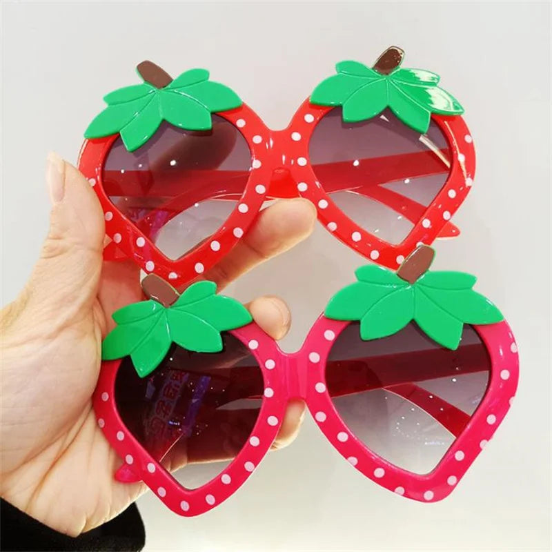 Strawberry Cartoon Sunglasses – Oversized Anti-UV Eyewear for Kids