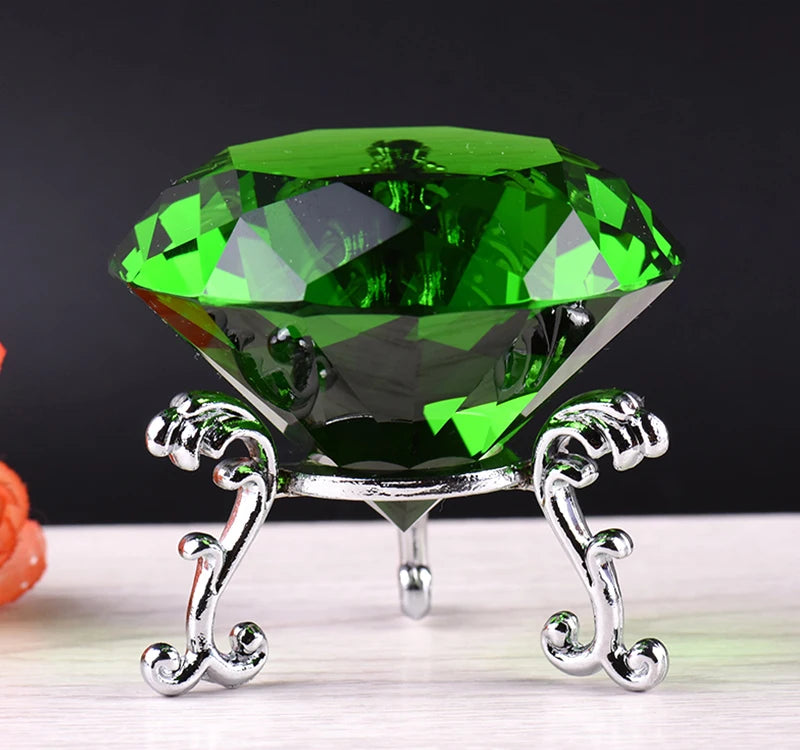 Clear Crystal Diamond Ornament – Glass Home Decor for Wedding and Gifts