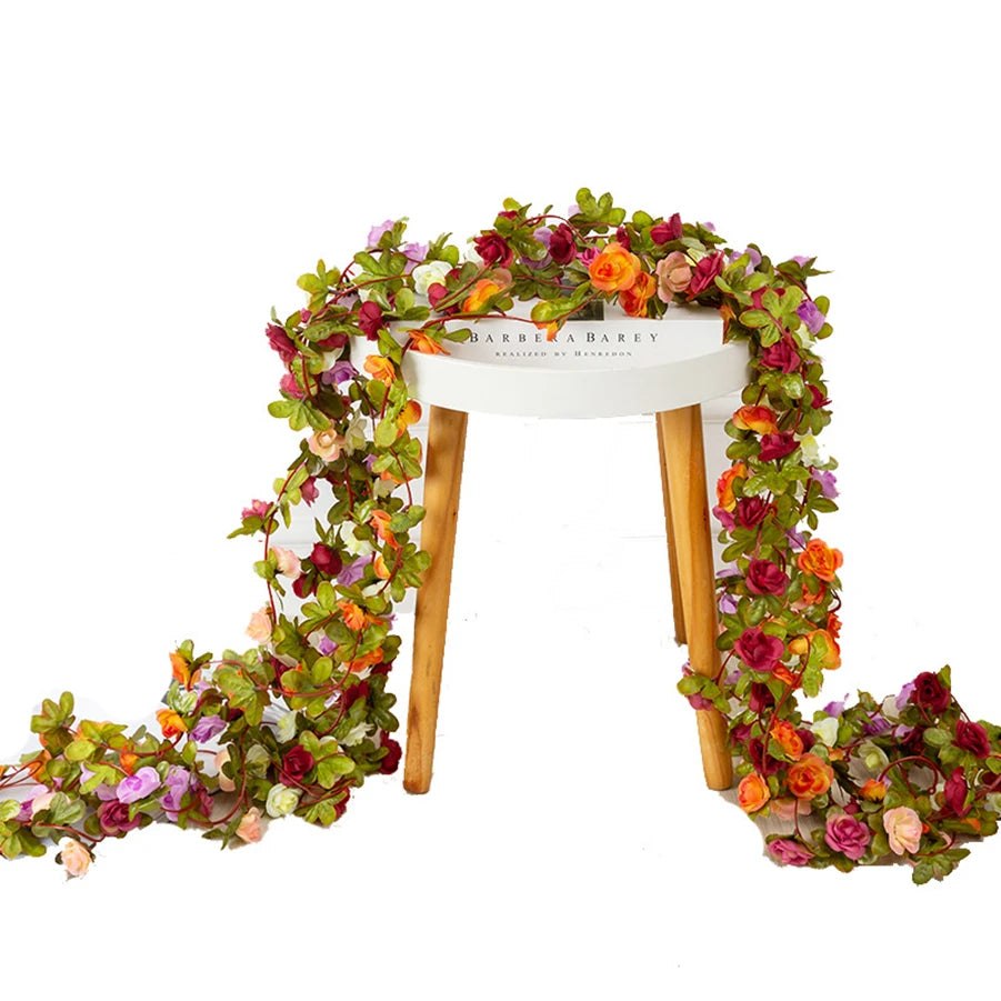 Artificial Rose Rattan Vine – 250CM Floral Garland for Wedding Home Decor