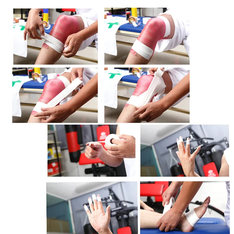 White Cotton Athletic Tape – Adhesive Sport Bandage for Muscle Support