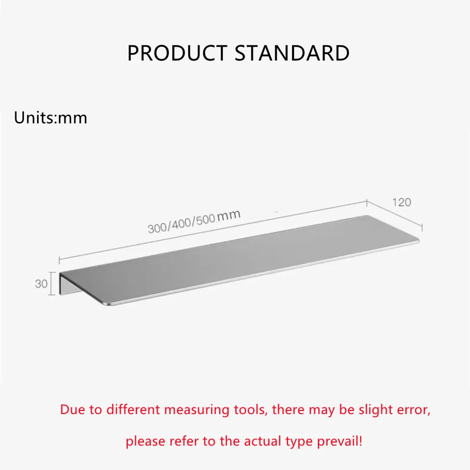Aluminum Wall Storage Shelf – Bathroom Mirror Organizer for Shower Room