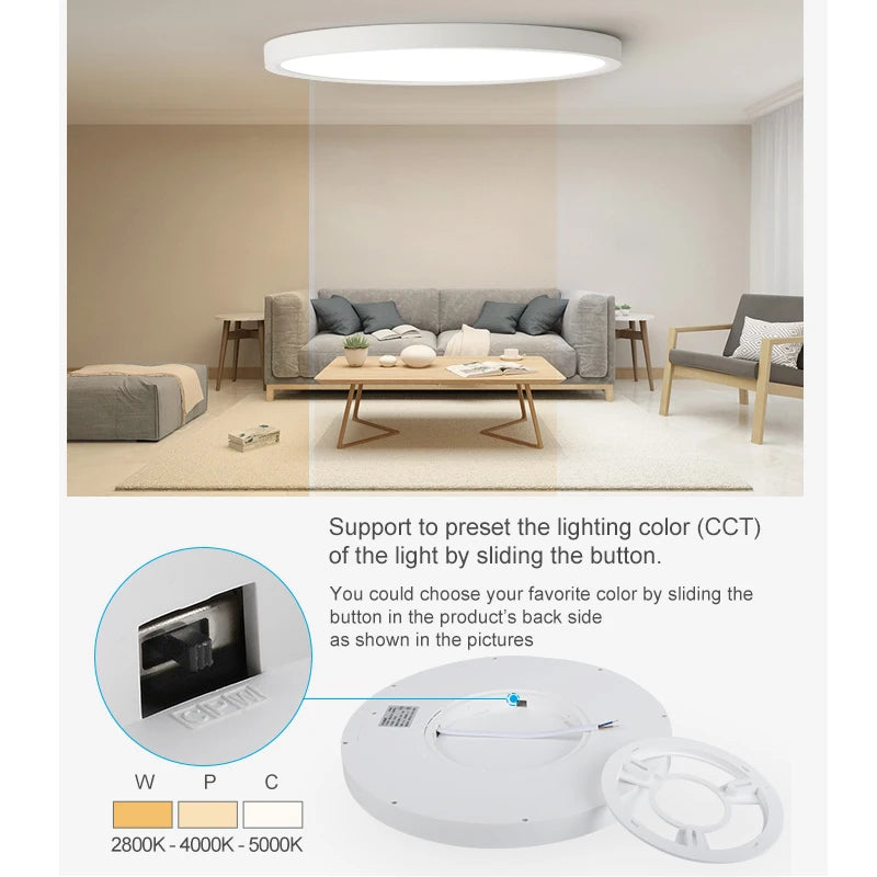LED Ceiling Light – Wood Grain Golden Finish for Kitchen and Bedroom